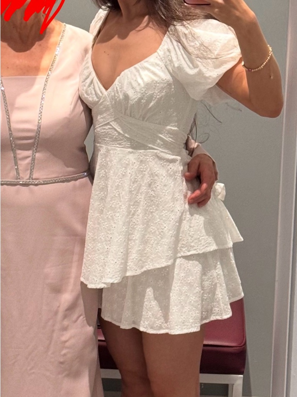 NWT Davids Bridal Broderie Anglais Mini Dress